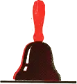 A small hand bell, sitting still